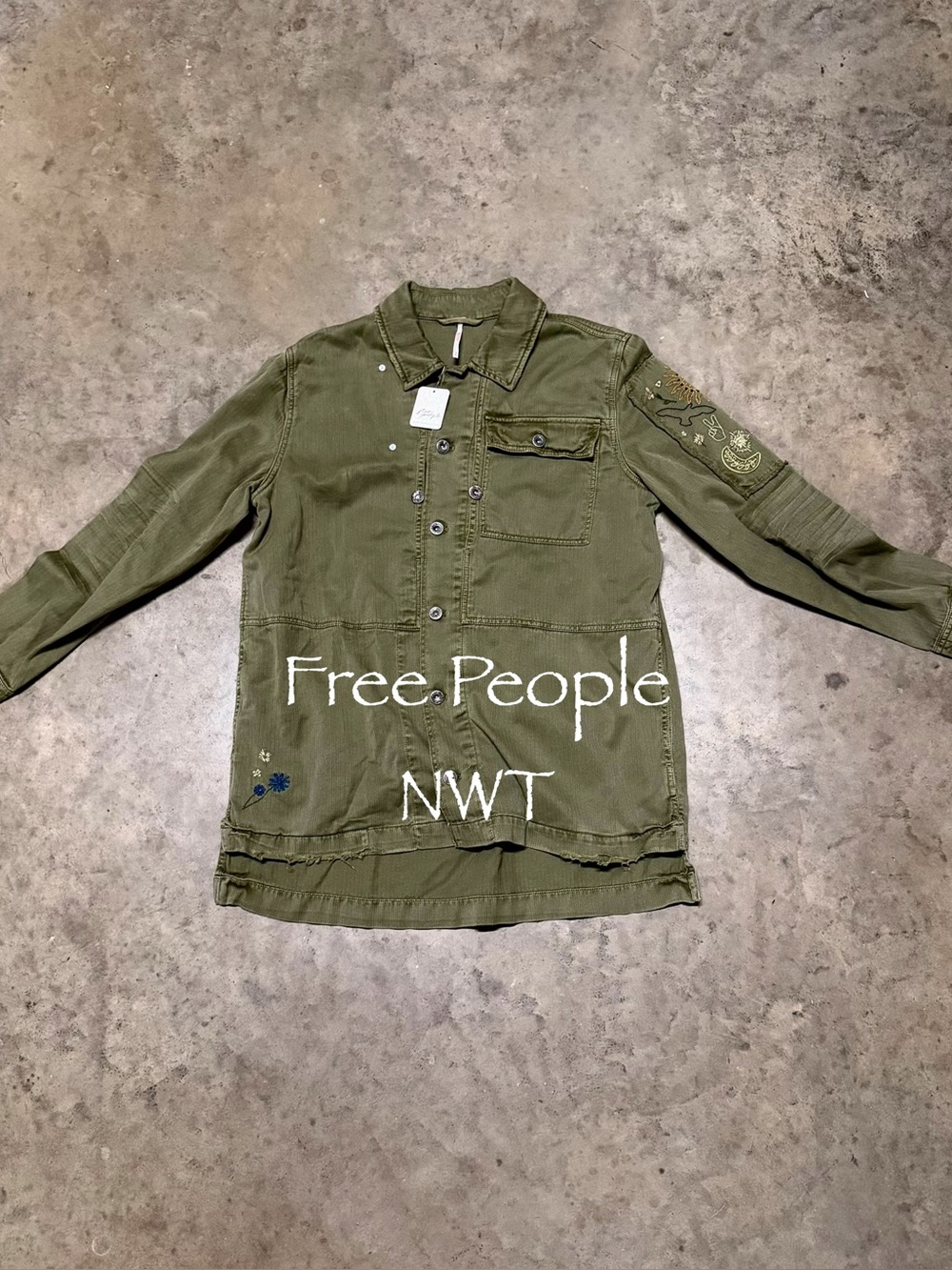Free People Military Style Button Down Jacket NWT